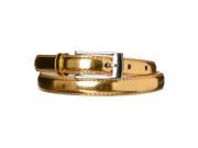 Riverberry Women s Leather Adjustable Skinny Belt Gold Size Medium