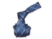 Republic Mens Striped Woven Microfiber Neck Tie Dark Blue Size One Size