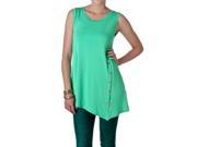 Emerald by Riverberry Women s Button Embellished Sleeveless Top Emerald Size Small