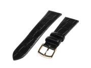 Republic Mens Alligator Grain Leather Watch Band Black Size 16 MM Regular