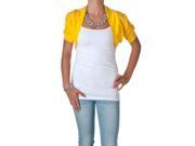Ambiance Apparel Women s Bolero Shrug Cardigan Bright Yellow Size Small