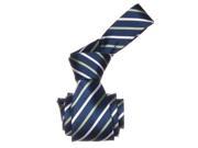 Republic Mens Striped Woven Microfiber Neck Tie Dark Blue Green Size One Size