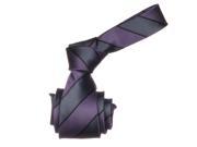 Republic Mens Striped Woven Microfiber Neck Tie Charcoal Purple Size One Size