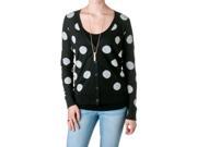 POL Clothing By Riverberry Juniors Cotton Dots Cardigan Black Size Medium