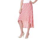 MOA Collection by Riverberry Chevron Asymmetrical Skirt Coral White Size Medium
