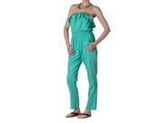 Love Tree Women s Linen Solid Sleeveless Jumpsuit Jade Size Small