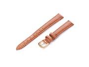 Republic Womens Lizard Grain Leather Watch Strap Light Brown Size 12 MM Regular