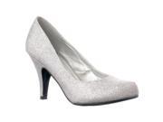 Flourish Women s Janet 05 Glitter Round Toe Mid heel Pumps Silver Glitter Size 7