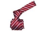 Republic Mens Striped Woven Microfiber Neck Tie Red Golden Size One Size