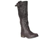 Bamboo Womens Montage Back zip Tall Fashion Boot Brown Size 5.5