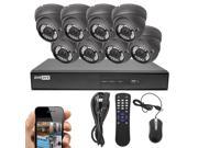 R Tech 8 2MP Dome Black HD TVI Camera Security System Including 8 Channel 1080p DVR with 2TB HDD