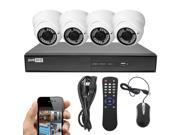 R Tech 4 2MP Dome HD TVI Camera Security System Including 8 Channel 1080p DVR with 1TB HDD White