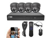 R Tech 4 2MP Dome HD TVI Camera Security System Including 8 Channel 1080p DVR with 1TB HDD Black