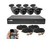 R Tech 4 2MP Bullet HD TVI Camera Security System Including 8 Channel 1080p DVR with 1TB HDD