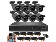 Best Vision System 16 Channel D1 DVR Security System with 8 x 800TVL Outdoor Weatherproof Bullet Cameras 65ft IR Night Vision 1TB Hard Drive Installed Remote