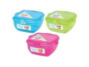 Sistema Klip It 37 Ounce Salad to Go Container One Randomly Selected Color Blue Pink Green