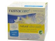 Natural Ultra Pads With Organic Cotton Cover Ultra with Wings Super Natracare 12 Pads