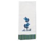 Swimming Sea Turtles Embroidered Kitchen Waffle Weave Towel Kay Dee