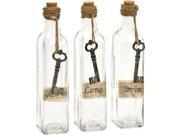 Magdaline Inspirational Glass Bottles Set of 3