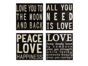 Collier Black and White Wall Quotes Set of 4