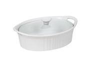 Corningware 1105935 French White III Oval Casserole with Glass Cover 2.5 Quart