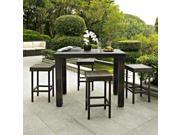 Palm Harbor 5 Piece Outdoor Wicker High Dining Set Table Four Stools