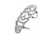 Women s Beautiful Joint Knuckle Crystal Ring Silver