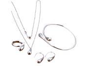 Fashion solid Silver Plated Sets Necklace bracelet Earrings ring gift box