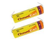 2x OmniCel ER14505 3.6V 2.4Ah Sz AA Lithium Battery Tabs Sensors Detectors
