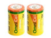 2x OmniCel ER14250HD S 3.6V 1 2AA Lithium Standard Terminal Battery