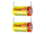 2x OmniCel ER17335 3.6V 2.1Ah Sz 2 3A Lithium Battery Tabs Utility Telematics
