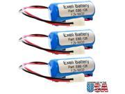 3pc Emergency Lighting Battery Fits Lithonia ELB1P201N1 WHITE MOLEX ELB0300