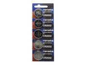 5pk Renata Coin Cell Battery CR2032 3V Lithium Replaces CR2032 DL2032