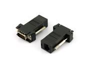 2pcs VGA Extender Male to LAN CAT5 CAT5e RJ45 Female Adapter