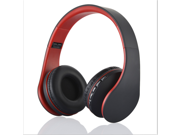 Bluetooth stereo headset headphone with FM stereo radio wired headphone MP3 player answer end calling red black color 8GB card