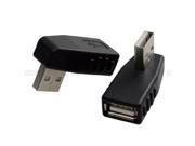 90 Degree Angled USB 2.0 Male to Female Adapter For Laptop PC left right angled one pack of 2pcs