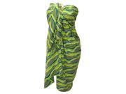 La Leela Soft Likre Printed Beach Cover Up Swim Hawaiian Sarong Green