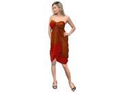 La Leela Gradient Sheer Chiffon Swim Hawaiian Sarong Cover up Rust Red