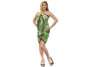 La Leela Allover Hibiscus Floral Printed Swim Hawaiian Sarong Cover up Green