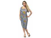 La Leela Satin Stripe Printed Swim Hawaiian Sarong Cover up