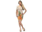 La Leela Floral Printed Swimwear Swim Hawaiian Sarong Cover up White Orange