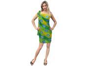 La Leela Hibiscus Floral Printed Swim Hawaiian Sarong Cover up Pareo Green