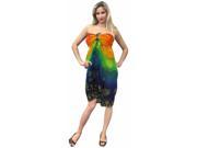 La Leela Navrang Printed Swim Hawaiian Sarong Cover up Multicolor