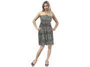 La Leela White And Black Animal Skin Printed Halter Short Casual Tube Dress