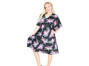 Women Swimsuit Swimwear Dress Bikini Cover up Print MAXI Black Pink US 12 14