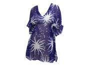 La Leela Sheer Lightweight Chifon Fashioner Beach Kimono Swimwear Cover up Blue