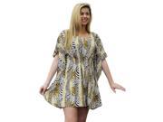 La Leela Soft Likre Beach Swim Cover up Kaftan Mustard