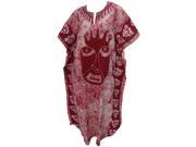La Leela 100% Cotton Mask Hand Batik Printed Sleepwear Long Kaftan Caftan