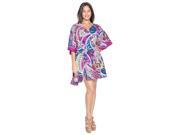 La Leela SMOOTH SUPER SOFT LIKRE Beach Swim Cover up Tube Caftan Dress Multi