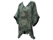 La Leela Sheer Chiffon Designer Lace Work Beach Cover up Swim Kaftan Grey